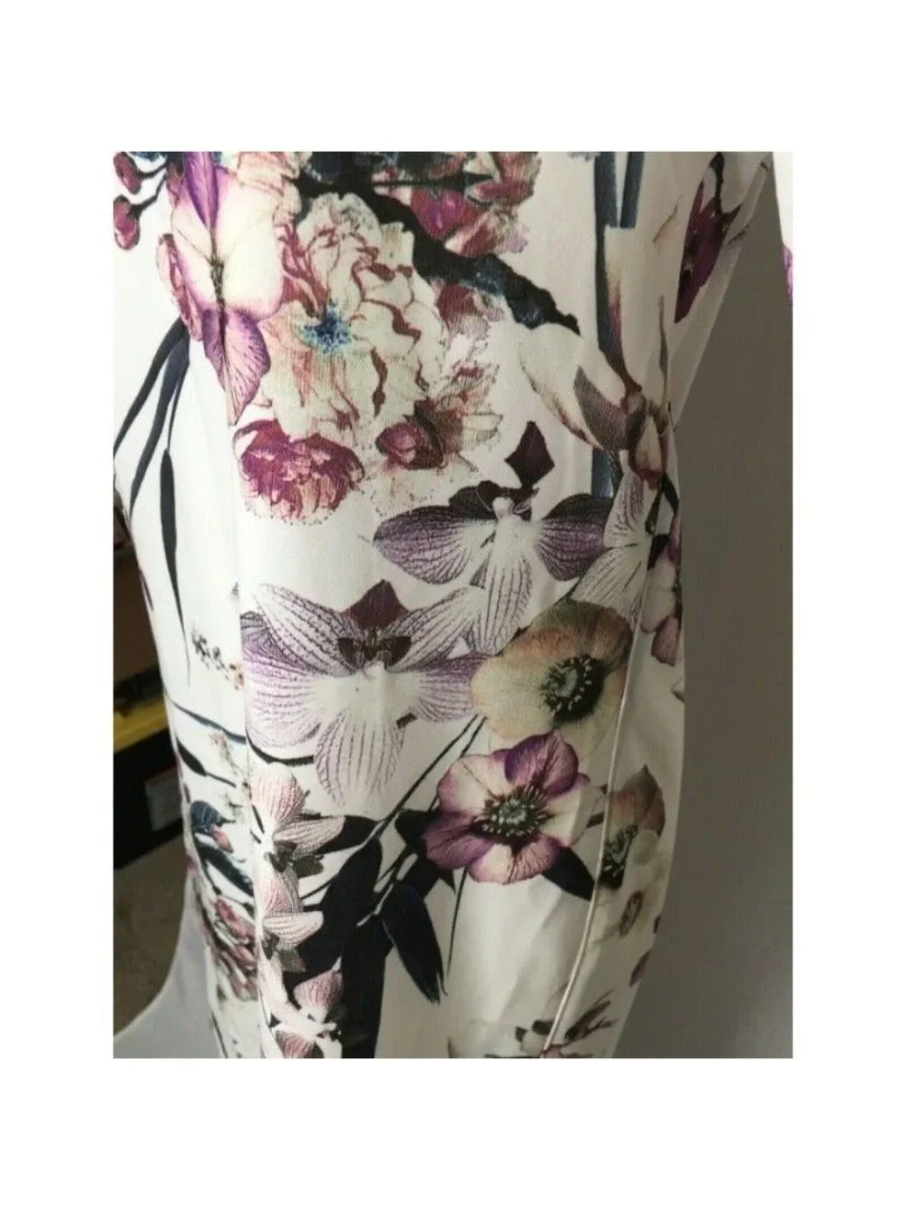 M&S British Ivory Lilac Purple Dress US4 - Picture 5 of 10